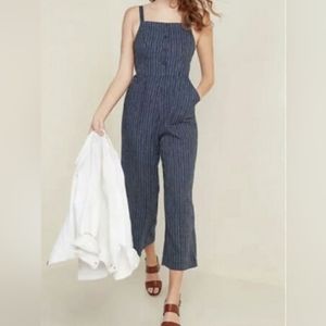 Old Navy XXL Button Tank Romper Blue Stripes